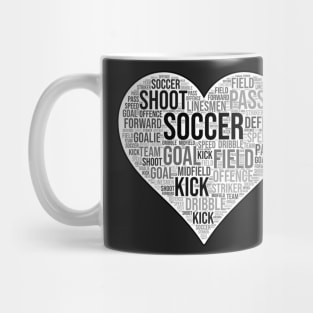 Soccer Heart Black and White Mug